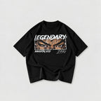 Camiseta oversize negra Legendary Immortal God 1994 vista frontal