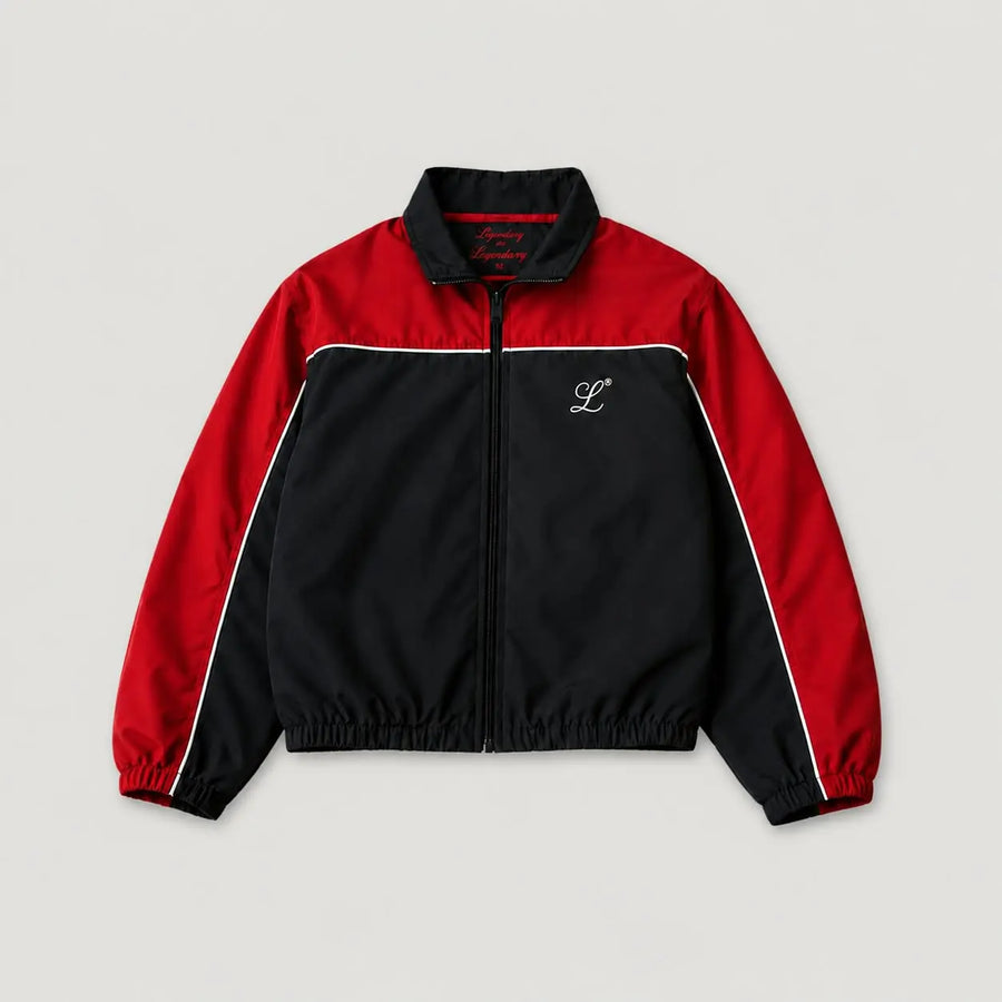 Chaqueta Legendary roja y negra vista frontal